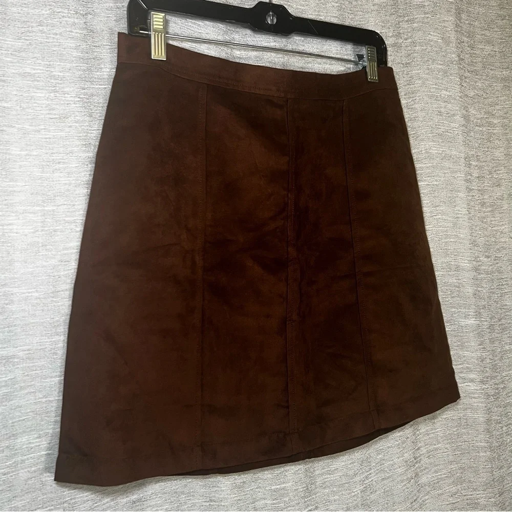 Banana Republic Suede Rich Brown Preppy Academia Mini Skirt Size 6